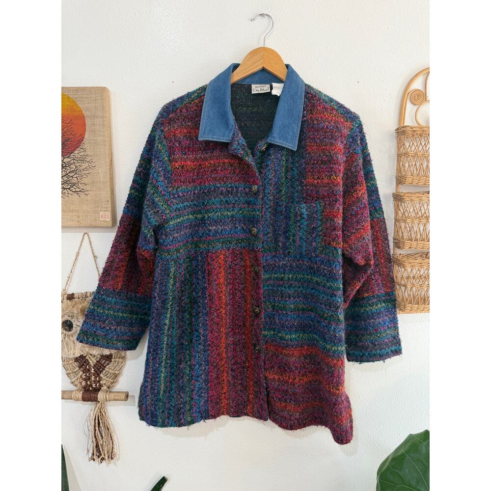 90s Boucle Patchwork Shacket size 16W - image 3